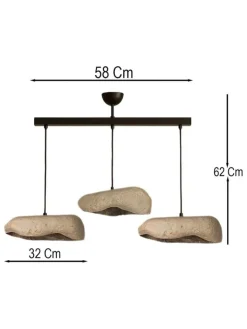 Opviq Decken- & Hängeleuchten<Hängeleuchte in Hellgrau/ Schwarz - (B)58 x (H)62 cm