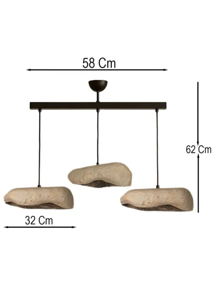 Opviq Decken- & Hängeleuchten<Hängeleuchte in Hellgrau/ Schwarz - (B)58 x (H)62 cm