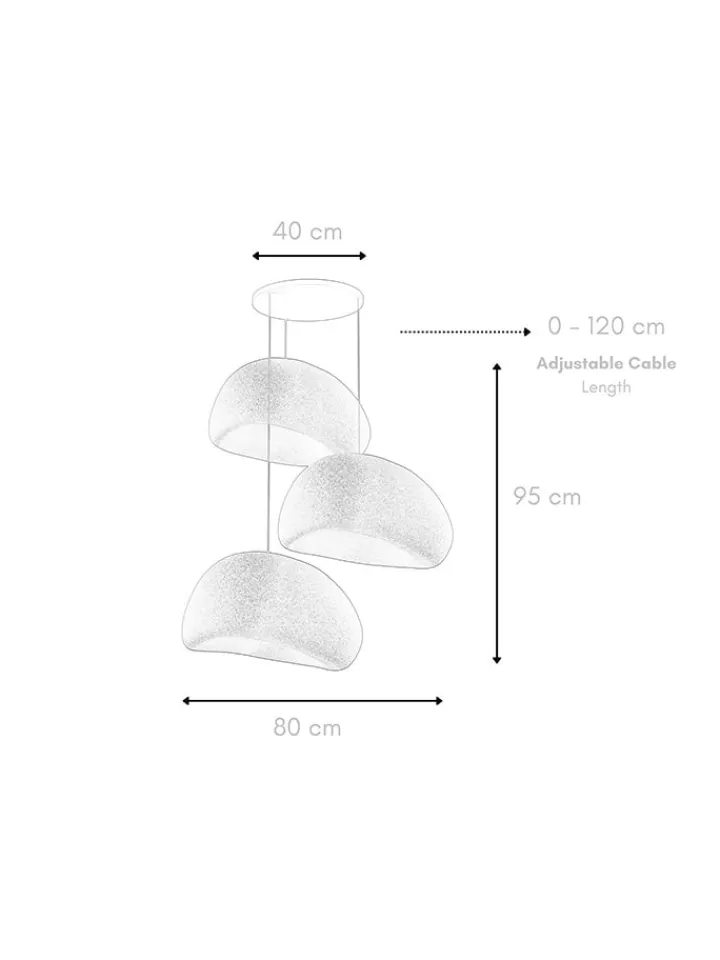 Opviq Decken- & Hängeleuchten<Hängeleuchte in Schwarz - (B)80 x (H)120 cm