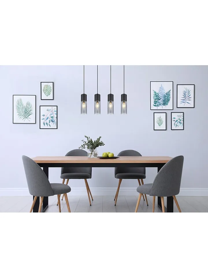 Globo lighting Decken- & Hängeleuchten<Hängeleuchte in Schwarz - (L)80 x (B)9 x (H)156 cm
