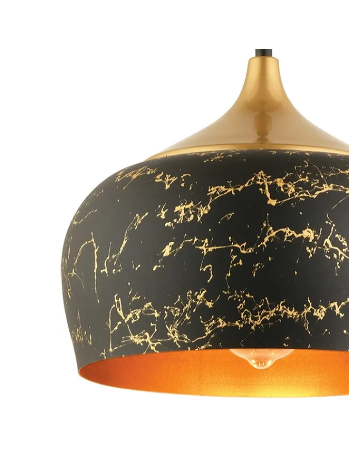 ABERTO DESIGN Decken- & Hängeleuchten<Hängeleuchte in Schwarz/ Gold - Ø 30 cm