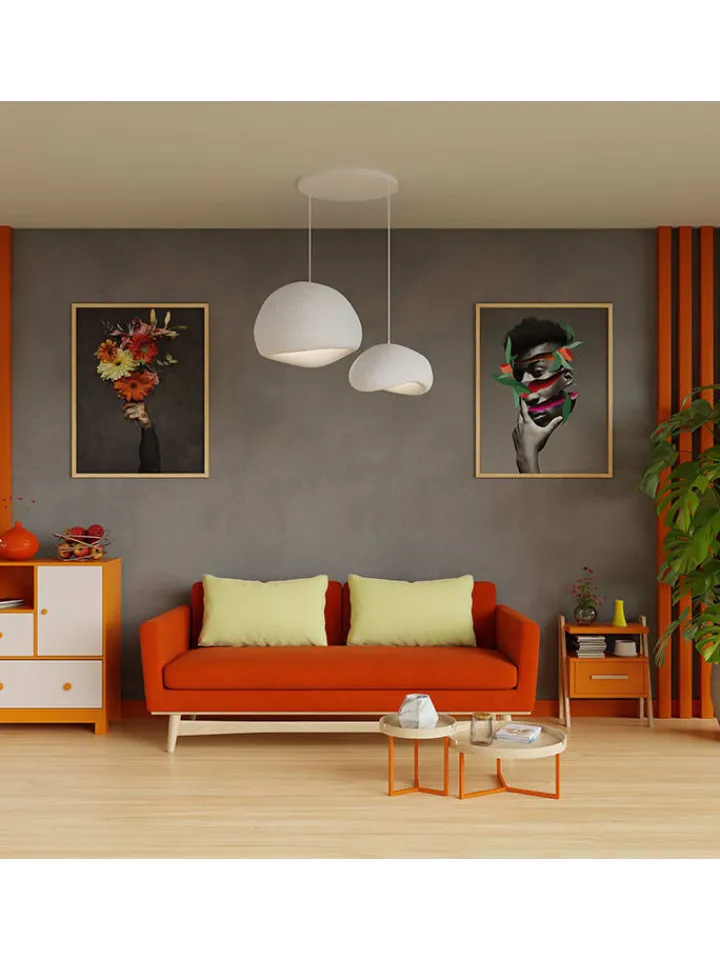 ABERTO DESIGN Decken- & Hängeleuchten<Hängeleuchte in Weiß - (B)75 x (H)120 cm