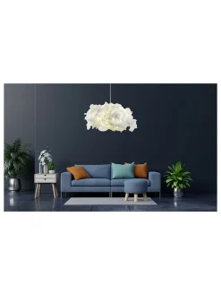 Opviq Decken- & Hängeleuchten<Hängeleuchte in Weiß - (H)80 x Ø 60 cm
