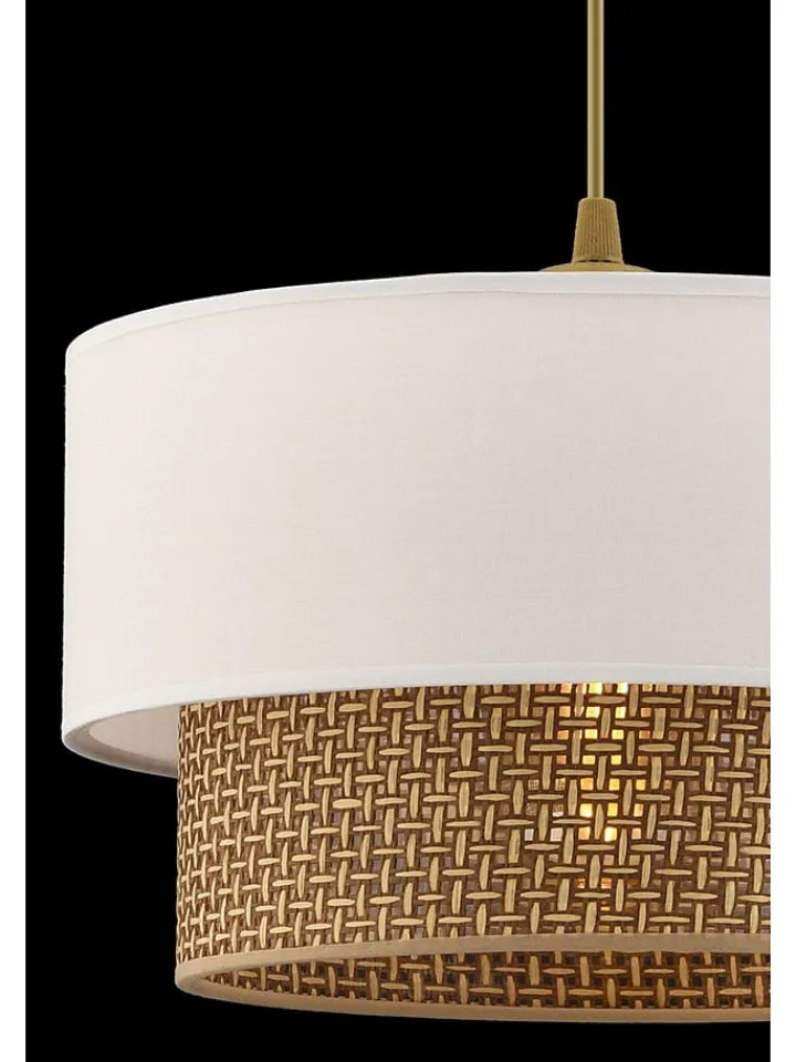 ABERTO DESIGN Decken- & Hängeleuchten<Hängeleuchte in Weiß/ Beige - (H)65 x Ø 30 cm