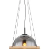 Globo lighting Decken- & Hängeleuchten<Hängeleuchte "Leona" in Schwarz/ Hellbraun - (L)33,5 x (B)35 x (H)120 cm