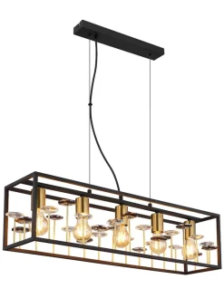 Globo lighting Decken- & Hängeleuchten<Hängeleuchte ''Lisbon'' in Schwarz - (B)77 x (H)120 x (T)18 cm