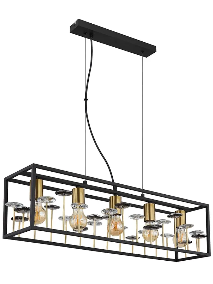Globo lighting Decken- & Hängeleuchten<Hängeleuchte ''Lisbon'' in Schwarz - (B)77 x (H)120 x (T)18 cm