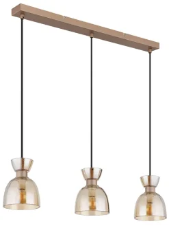 Globo lighting Decken- & Hängeleuchten<Hängeleuchte "Massey" in Hellbraun - (H)65 x (H)120 x (T)13 cm