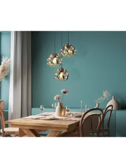 Globo lighting Decken- & Hängeleuchten<Hängeleuchte "Mika" in Gold/ Schwarz - (H)150 cm