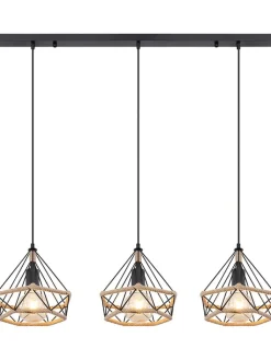 Globo lighting Decken- & Hängeleuchten<Hängeleuchte "Ulleu" in Schwarz - (L)100 x (B)25 x (H)120 cm