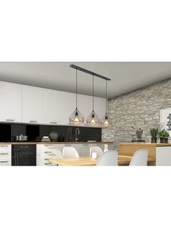 Globo lighting Decken- & Hängeleuchten<Hängeleuchte "Ulleu" in Schwarz - (L)100 x (B)25 x (H)120 cm