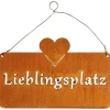 POSIWIO Wanddekoration<Hängeschild ''Lieblingsplatz'' in Orange - (L)16 x (B)25 cm