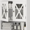 COSTWAY Badezimmermöbel|Badmöbel<Hängeschrank Badezimmer in Weiß