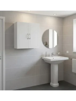 relaxdays Badmöbel|Badezimmermöbel<Hängeschrank in Weiß - (B)60 x (H)60 x (T)30 cm