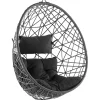 Beliani Gartenmöbel<Hängesessel ALATRI in Schwarz/Grau - (W) 94 x (H) 108 x (L) 96 cm