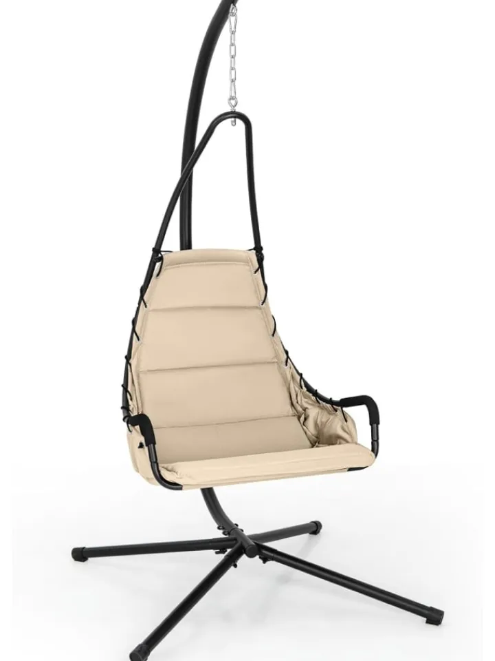 COSTWAY Gartenmöbel<Hängesessel mit Gestell in Beige