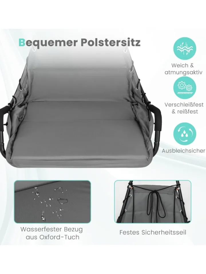 COSTWAY Gartenmöbel<Hängesessel mit Gestell in Grau