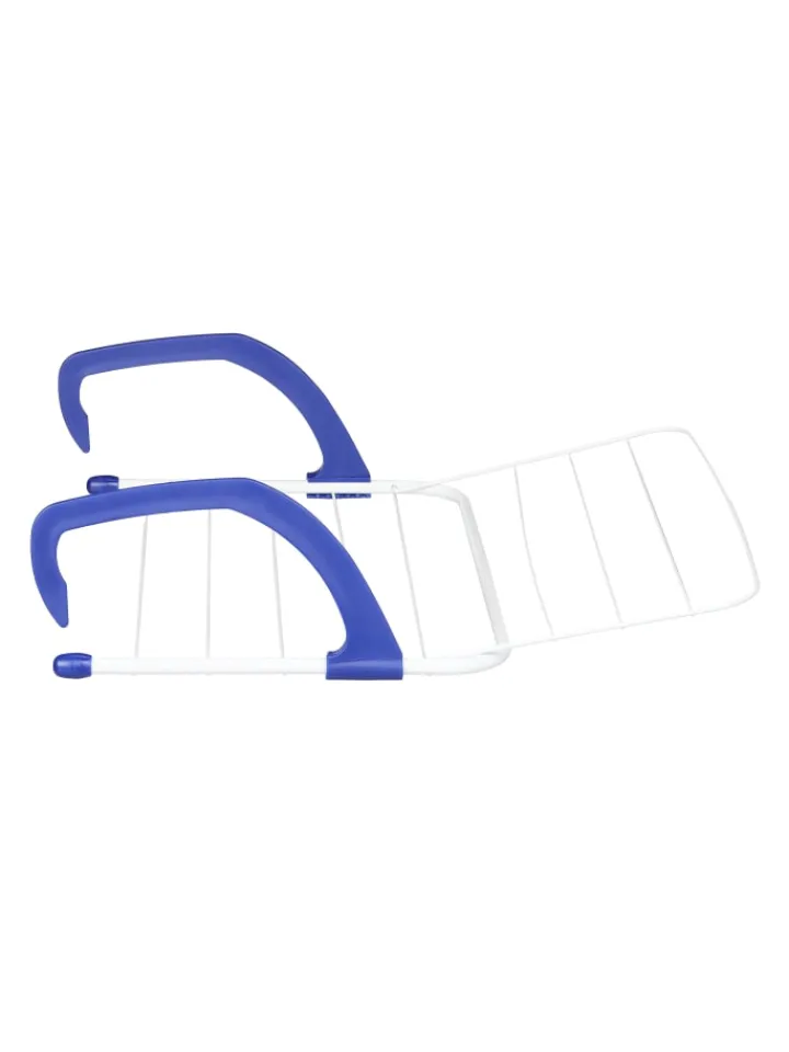 relaxdays Wäschekörbe & -Ständer<Hängetrockner in Weiß/ Blau - (B)51 x (H)15,5 x (T)73 cm