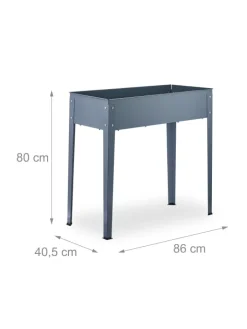relaxdays Pflanzen & Zubehör<Hochbeet in Grau - (B)86 x (H)80 x (T)40,5 cm