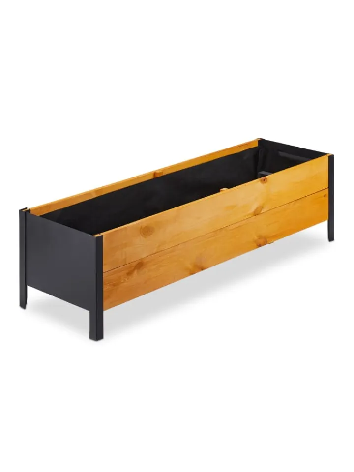 relaxdays Pflanzen & Zubehör<Hochbeet in Natur - (B)118 x (H)32,5 x (T)35 cm