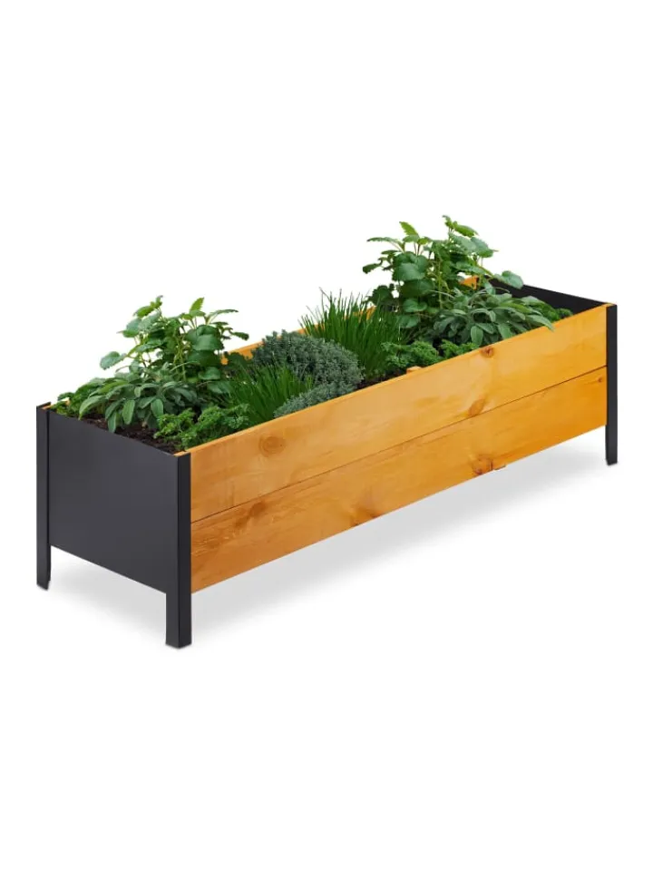 relaxdays Pflanzen & Zubehör<Hochbeet in Natur - (B)118 x (H)32,5 x (T)35 cm