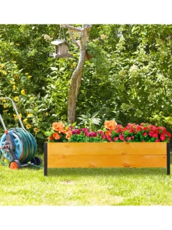 relaxdays Pflanzen & Zubehör<Hochbeet in Natur - (B)118 x (H)32,5 x (T)35 cm