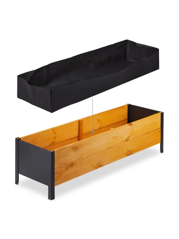 relaxdays Pflanzen & Zubehör<Hochbeet in Natur - (B)118 x (H)32,5 x (T)35 cm