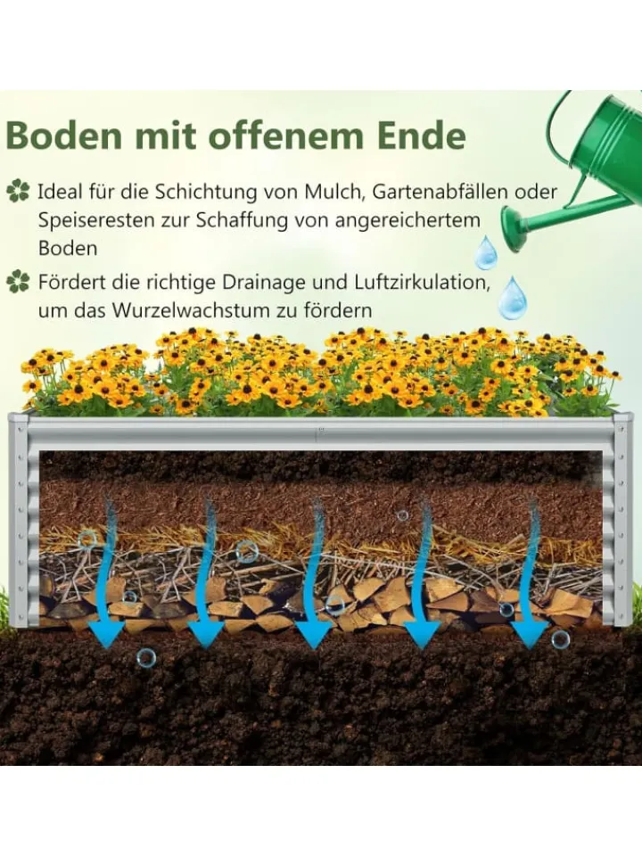 COSTWAY Pflanzen & Zubehör<Hochbeet Metall in Grau