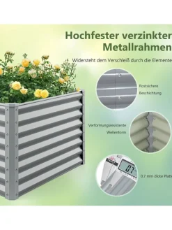 COSTWAY Pflanzen & Zubehör<Hochbeet Metall in Grau