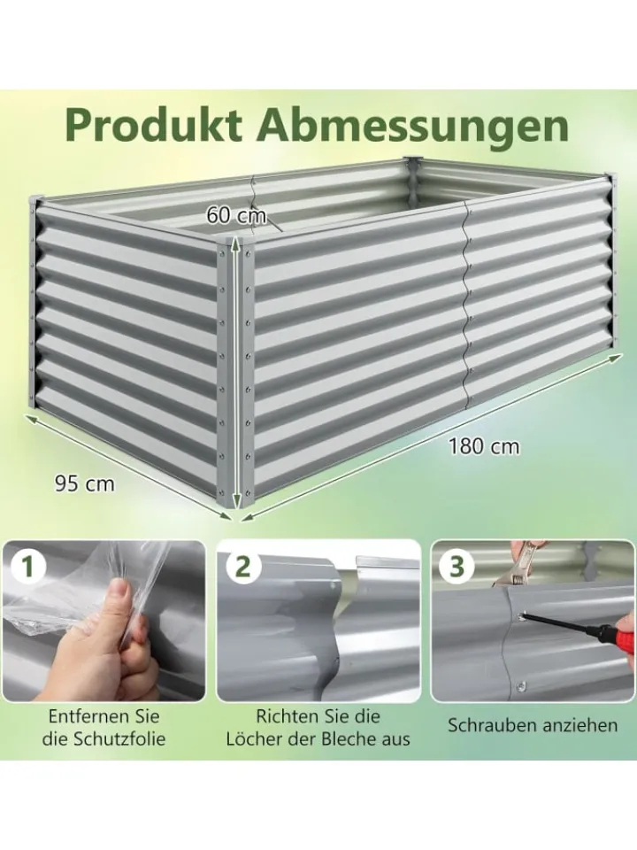 COSTWAY Pflanzen & Zubehör<Hochbeet Metall in Grau