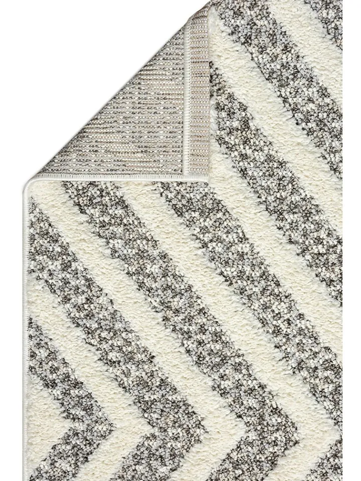 ABERTO DESIGN Teppiche & Fußmatten<Hochflor-Teppich "Sevilla" in Creme/ Hellgrau