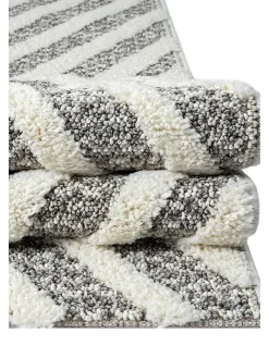 ABERTO DESIGN Teppiche & Fußmatten<Hochflor-Teppich "Sevilla" in Creme/ Hellgrau