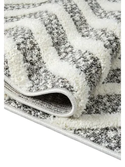 ABERTO DESIGN Teppiche & Fußmatten<Hochflor-Teppich "Sevilla" in Creme/ Hellgrau