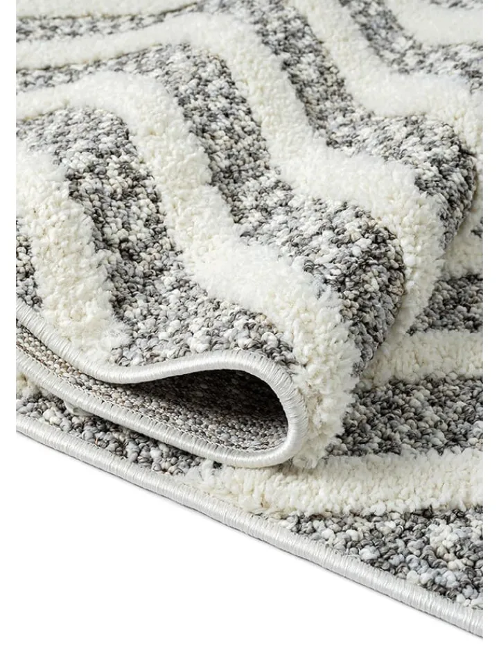 ABERTO DESIGN Teppiche & Fußmatten<Hochflor-Teppich "Sevilla" in Creme/ Hellgrau