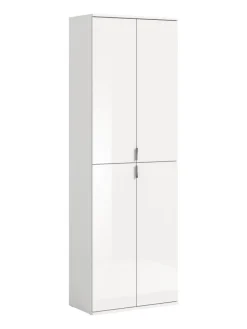 xonox.home Garderoben<Hochschrank (B/H/T: 61x193x34 cm) in weiß und weiß Hochglanz