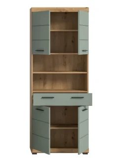 xonox.home Badmöbel|Badezimmermöbel<Hochschrank in Artisan Eiche/Salbei - (B) 74 x (H) 191 x (T) 31