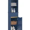SoBuy Badmöbel<Hochschrank in Blau - (B)35 x (H)170 x (T)30cm