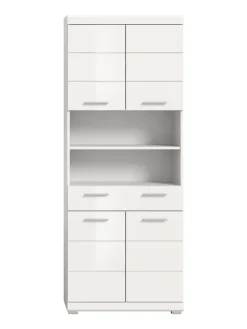 xonox.home Badmöbel<Hochschrank in weiß/weiß hochglanz - (B) 74 x (H) 191 x (T) 31