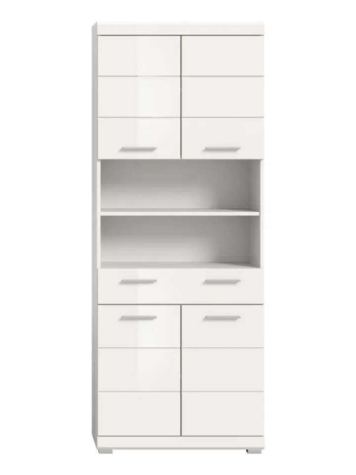 xonox.home Badmöbel<Hochschrank in weiß/weiß hochglanz - (B) 74 x (H) 191 x (T) 31