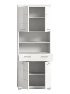 xonox.home Badmöbel<Hochschrank in weiß/weiß hochglanz - (B) 74 x (H) 191 x (T) 31