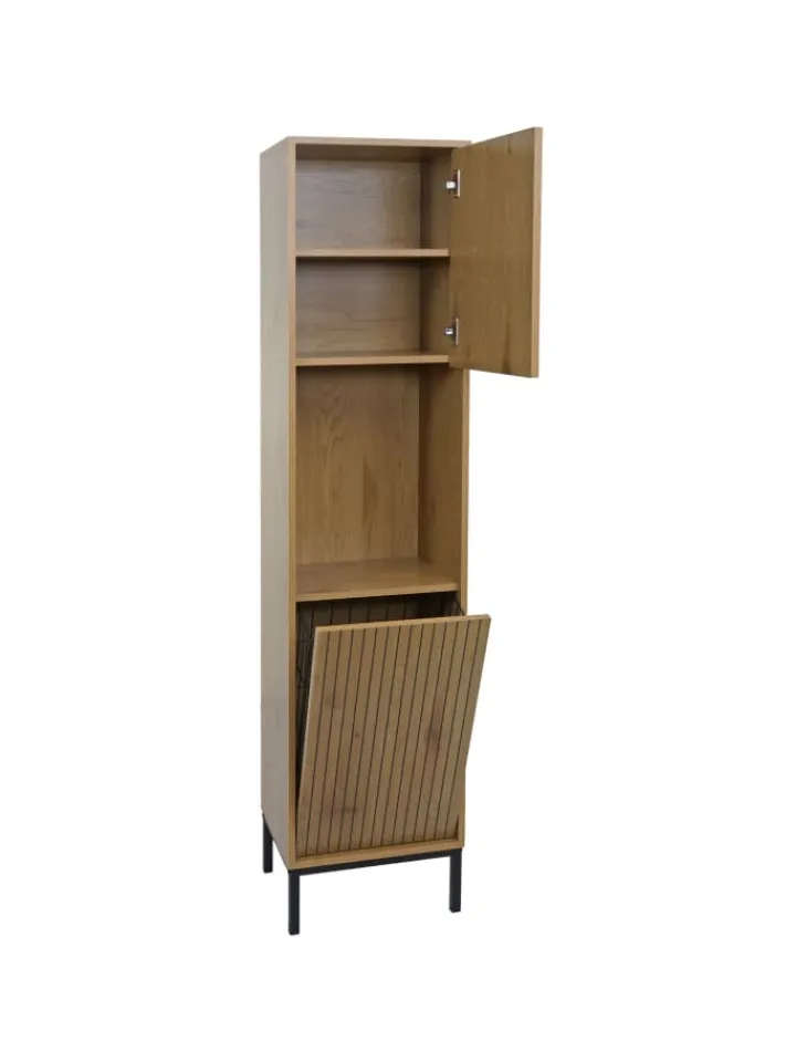 MCW Badmöbel|Badezimmermöbel<Hochschrank O42, Holzoptik natur