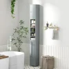 COSTWAY Badezimmermöbel|Badmöbel<Hochschrank schmal 180 cm in Grau