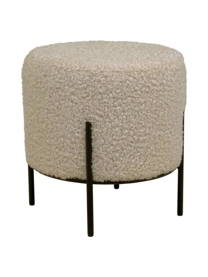 ebuy24 Lammfelle & Co<Hocker Alford Grau 36 x 36 cm