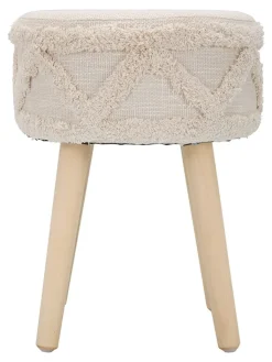 Mauro Ferretti Sitzmöbel<Hocker "Damasco" in Creme - (H)41 x Ø 32 cm