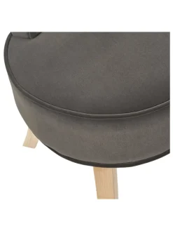 Rétro Chic Sitzmöbel<Hocker "Eleonor" in Anthrazit - (B)49 x (H)58 x (T)47 cm