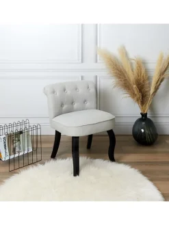 Rétro Chic Sitzmöbel<Hocker "Eleonor" in Grau - (B)60 x (H)68 x (T)54 cm