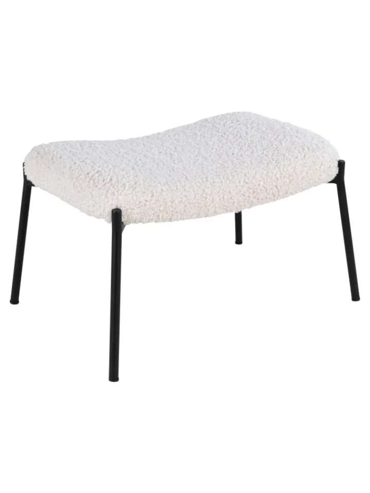 ebuy24 Lammfelle & Co<Hocker Glasgow Weiß 61 x 41 cm