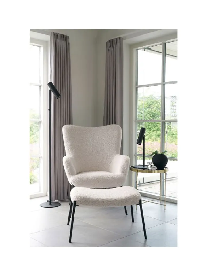 ebuy24 Lammfelle & Co<Hocker Glasgow Weiß 61 x 41 cm