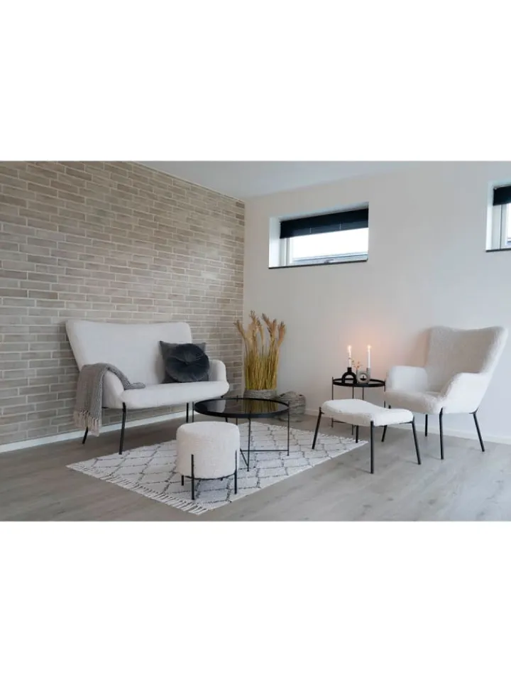 ebuy24 Lammfelle & Co<Hocker Glasgow Weiß 61 x 41 cm