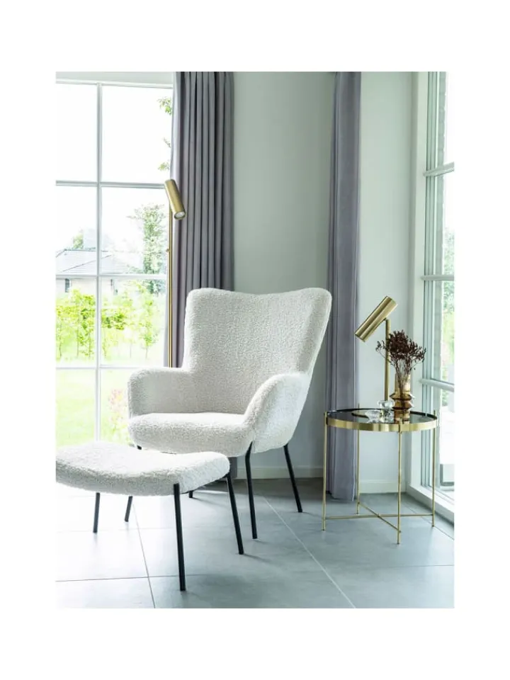 ebuy24 Lammfelle & Co<Hocker Glasgow Weiß 61 x 41 cm
